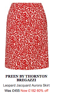 Preen Red Leopard Print Skirt