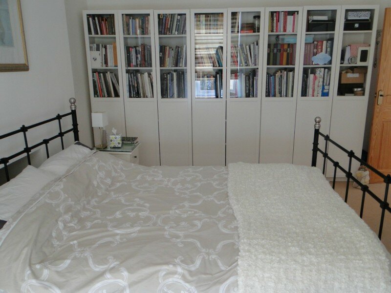 billy bookshelves in bedroom